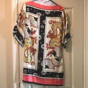 Ivanka Trump Eliska Dragon Scarf Silk Dress S 4